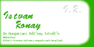 istvan ronay business card